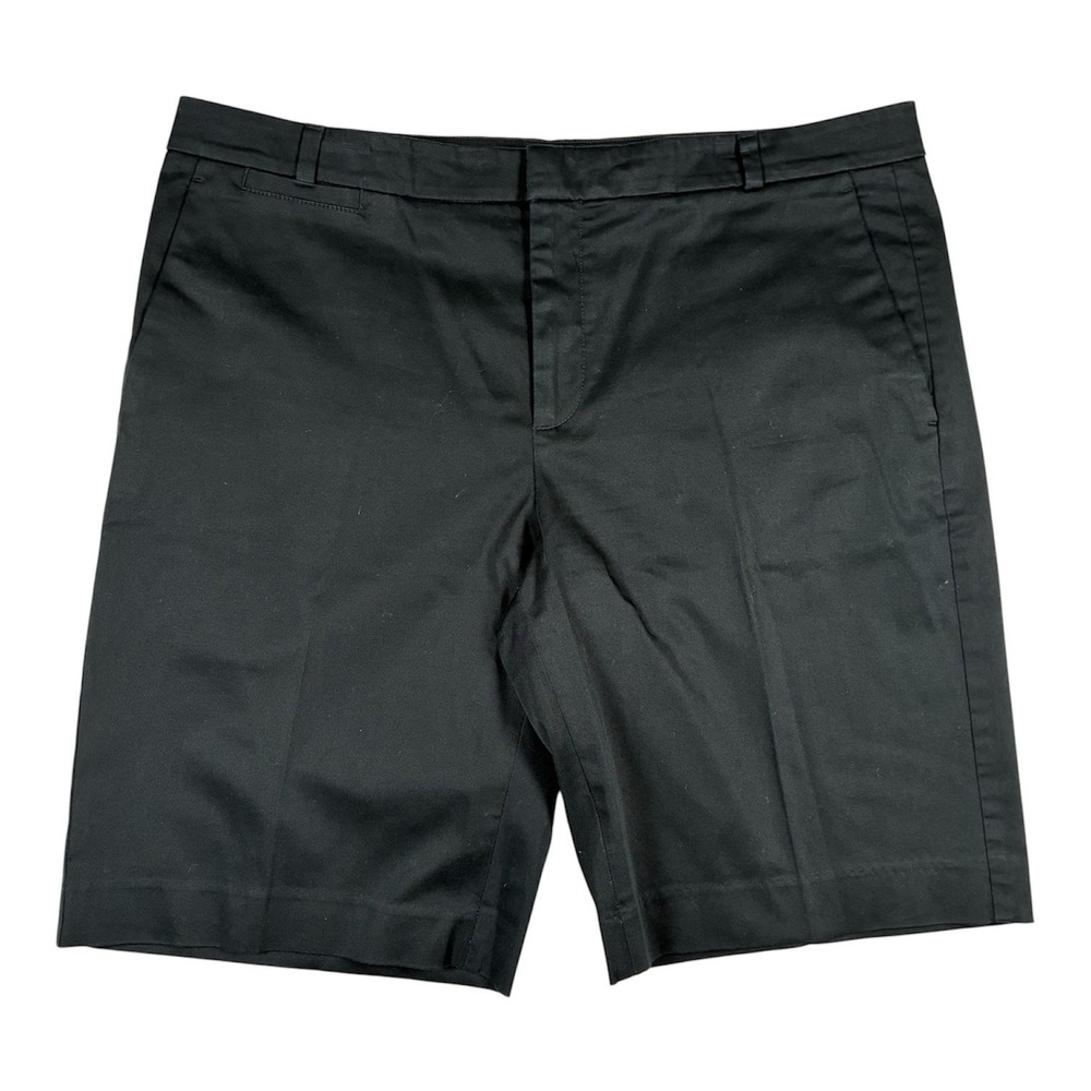 Banana Republic Womens 14 Black Bermuda Boyshort Tailored Flat Avalon Chino